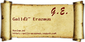 Galló Erazmus névjegykártya